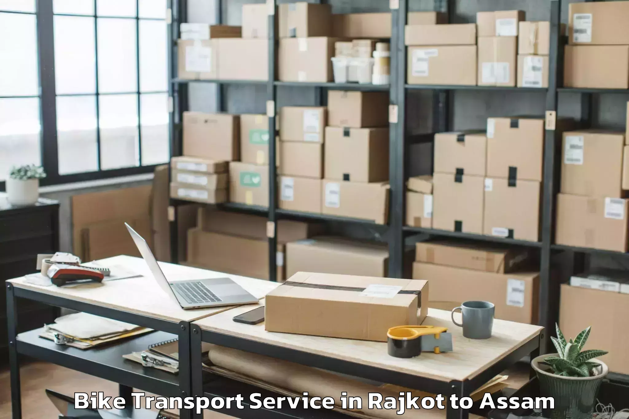 Hassle-Free Rajkot to Agomani Bike Transport